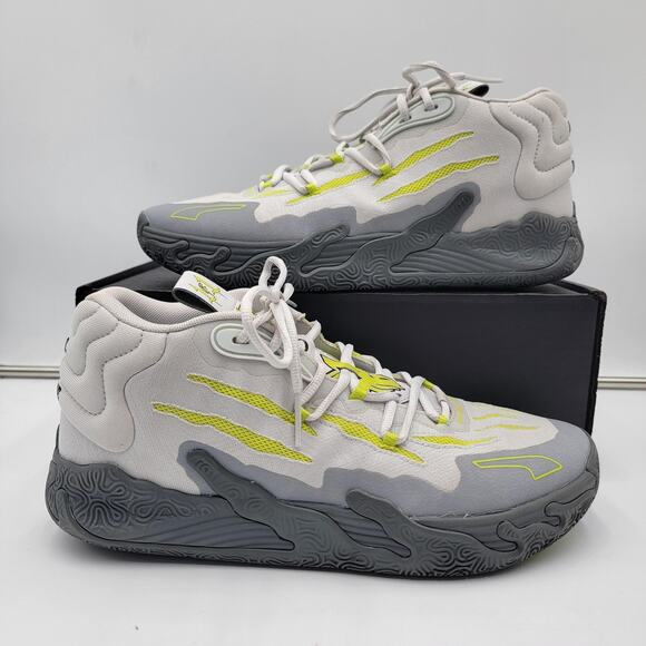 Puma MB.01 Shoes Mens Size 11 Gray Yellow LaMelo Ball 01ofOne Not From Here Rare main image 9